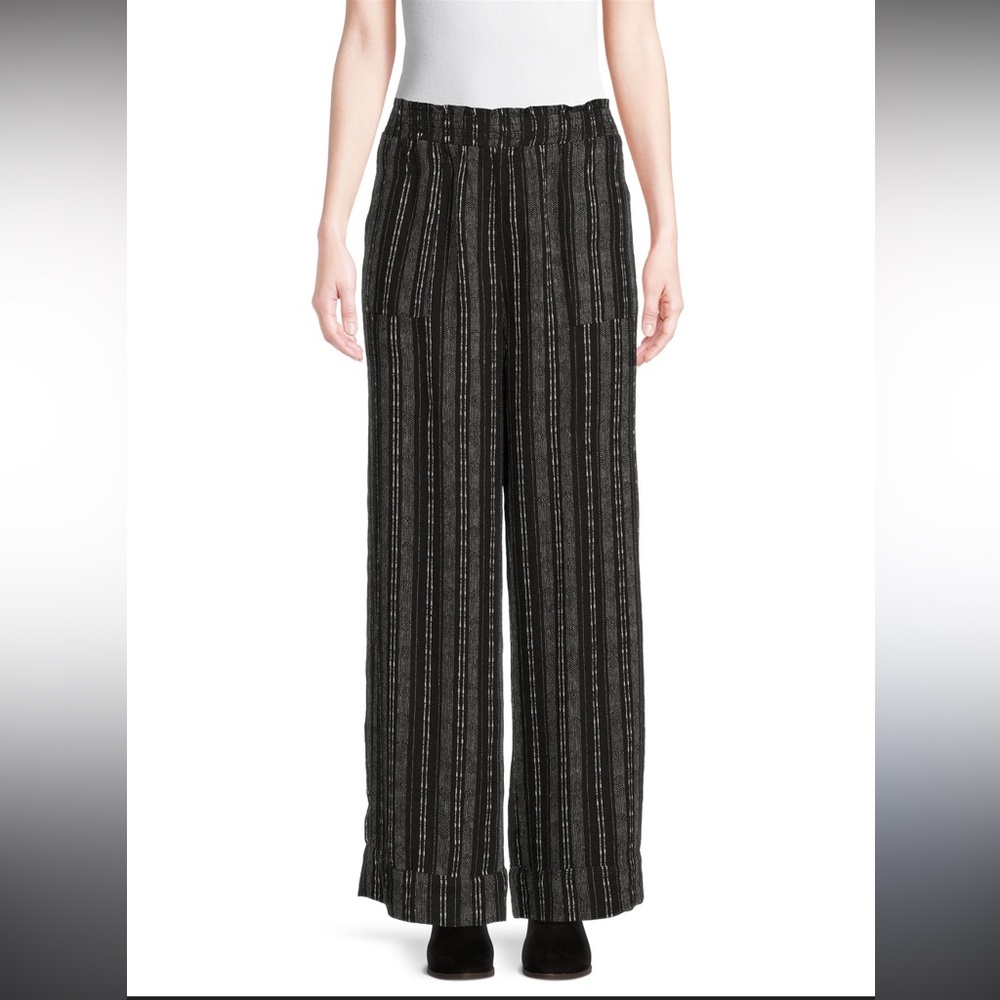 Time and tru linen blend wide leg pants size Large